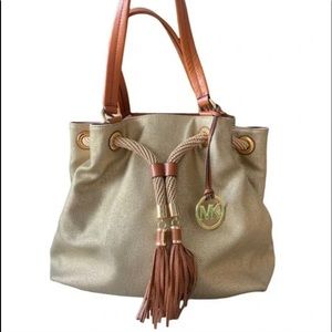 MICHAEL Michael Kors "Marina" tote bag in metallic canvas.